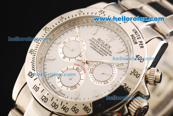 Rolex Daytona Automatic Movement Full Steel with White Dial - Click Image to Close
